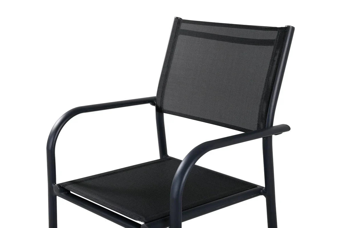 Set di 2 sedie da giardino Ira - elegante estetica nera in alluminio