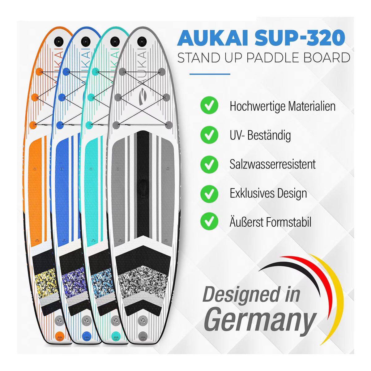 Stand Up Paddle Board "AUKAI Pro" con sedile per kayak grigio