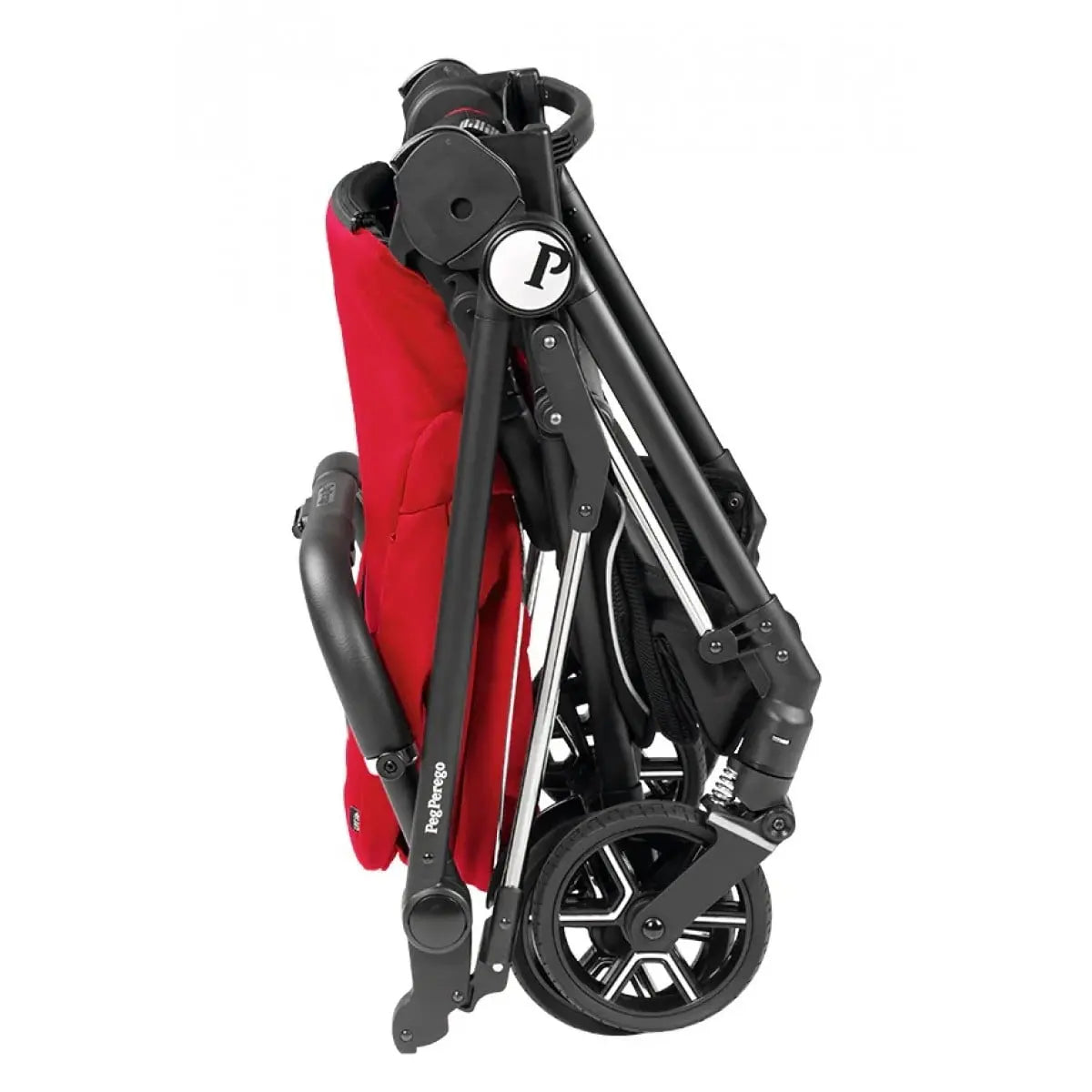 Passeggino Peg Perego Veloce Red Shine di categoria B, con cestino e capottina parasole