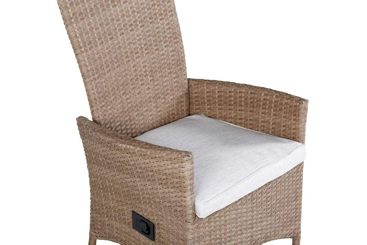 Set da 2 - Sedia da giardino Venezia effetto rattan in nero, bianco o effetto naturale