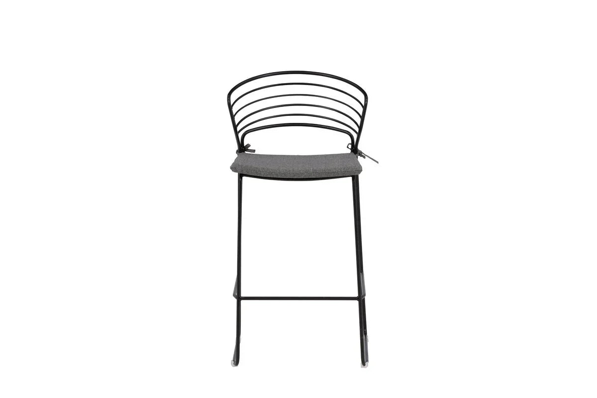 Set da 4 - Sedia da giardino Como in metallo nero