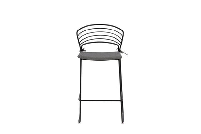 Set da 4 - Sedia da giardino Como in metallo nero