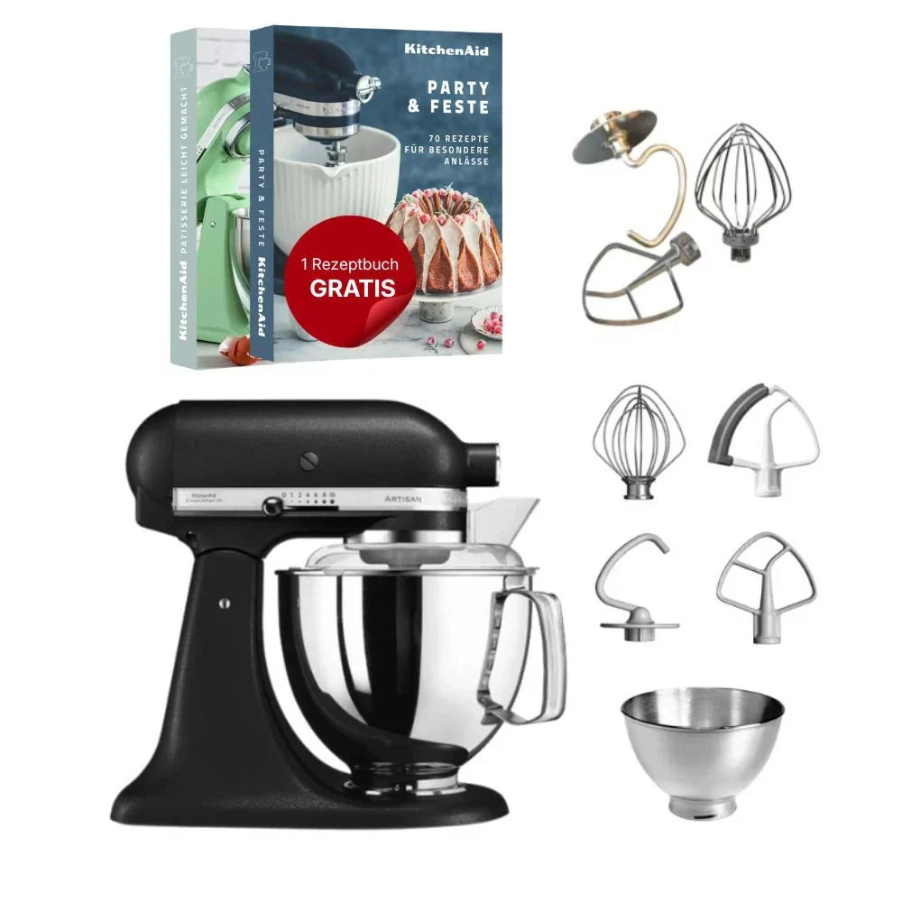 KitchenAid 4,8 L 5KSM175 Artisan Robot da cucina con fruste a filo e a gancio