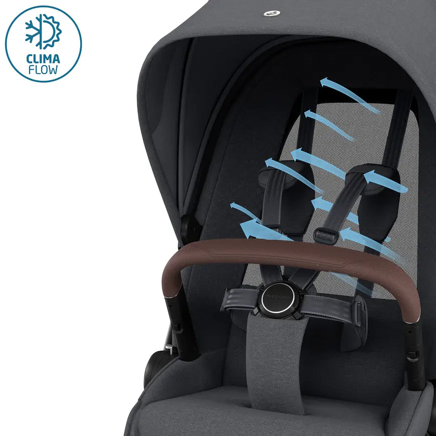 B-Ware Maxi Cosi Premi Fame Telaio Twillic Graphite Passeggino Combinato Carrozzina