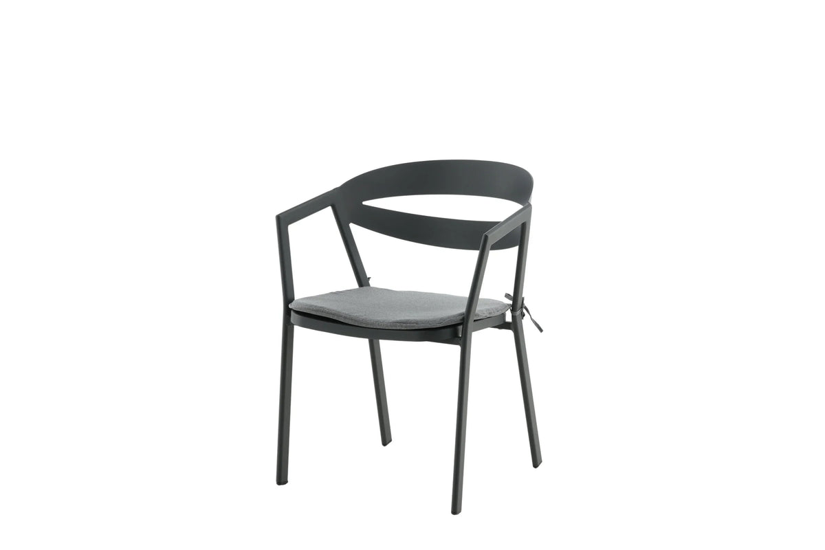 Sedia da giardino Sylt - in alluminio nero