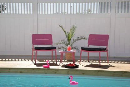 Set di 2 - Sedia da giardino Lia in acciaio rosa