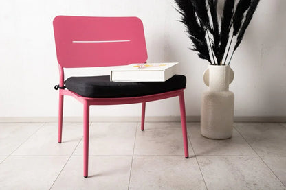 Set di 2 - Sedia da giardino Lia in acciaio rosa