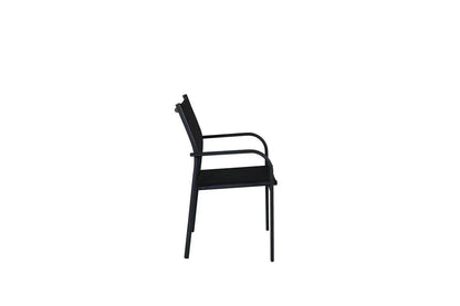Set di 2 - Sedia da giardino Ronda in textilene e struttura in alluminio nero