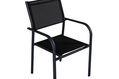Set di 2 - Sedia da giardino Ronda in textilene e struttura in alluminio nero