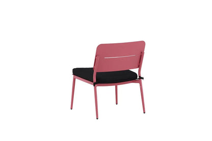 Set di 2 - Sedia da giardino Lia in acciaio rosa