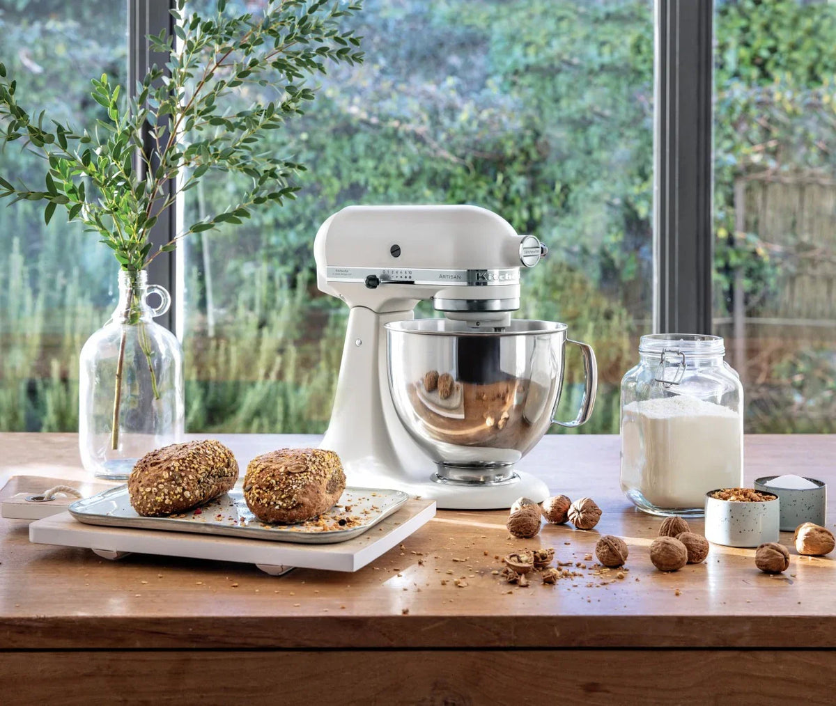 KitchenAid 4,8 L 5KSM185 Artisan Robot da Cucina Cookielover con Tritacarne+Trafila per Biscotti+Frusta a bordo flessibile