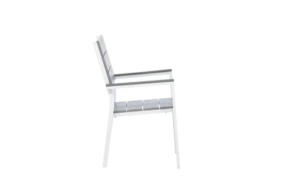 Set da 2 - Sedia da giardino Vita in bianco/grigio in alluminio e seduta in Aintwood