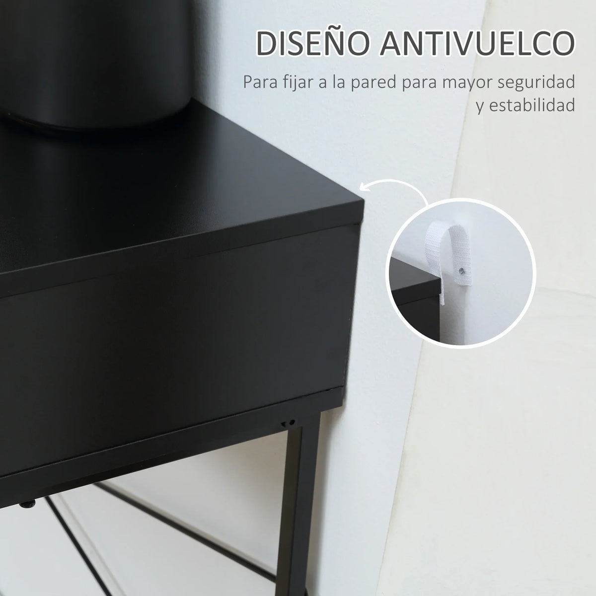 HOMCOM Consolle Stretta da Ingresso con 2 Cassetti, Linee Intagliate, Design Moderno per Corridoio, Ingresso, Soggiorno e Camera da Letto, 100x30x75 cm, Nero e Rovere