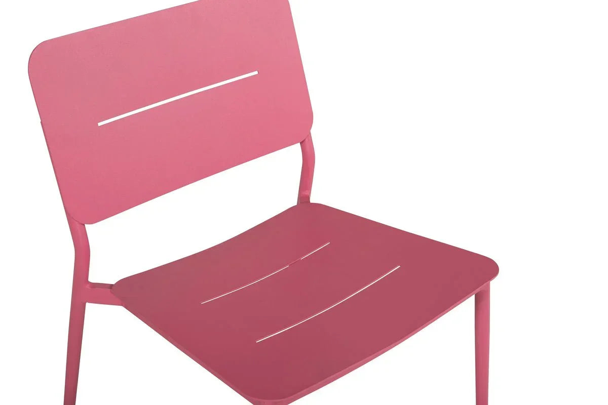 Set di 2 - Sedia da giardino Lia in acciaio rosa