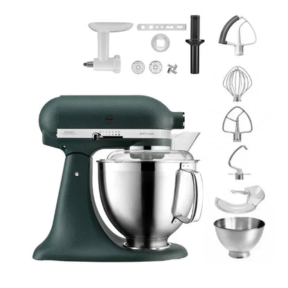 KitchenAid 4,8 L 5KSM185 Artisan Robot da Cucina Cookielover con Tritacarne+Trafila per Biscotti+Frusta a bordo flessibile