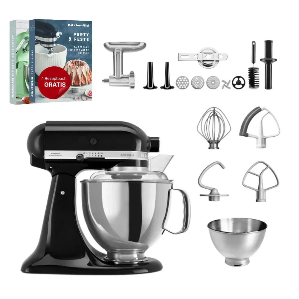 KitchenAid 4,8 L 5KSM175 Robot da cucina Artisan Meatlover con tritacarne interamente in metallo e accessorio per biscotti spritz