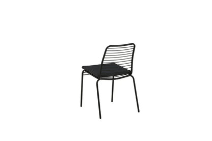 Set da 2 - Sedia da giardino Navi - sedia nera in acciaio con cuscino di seduta incluso