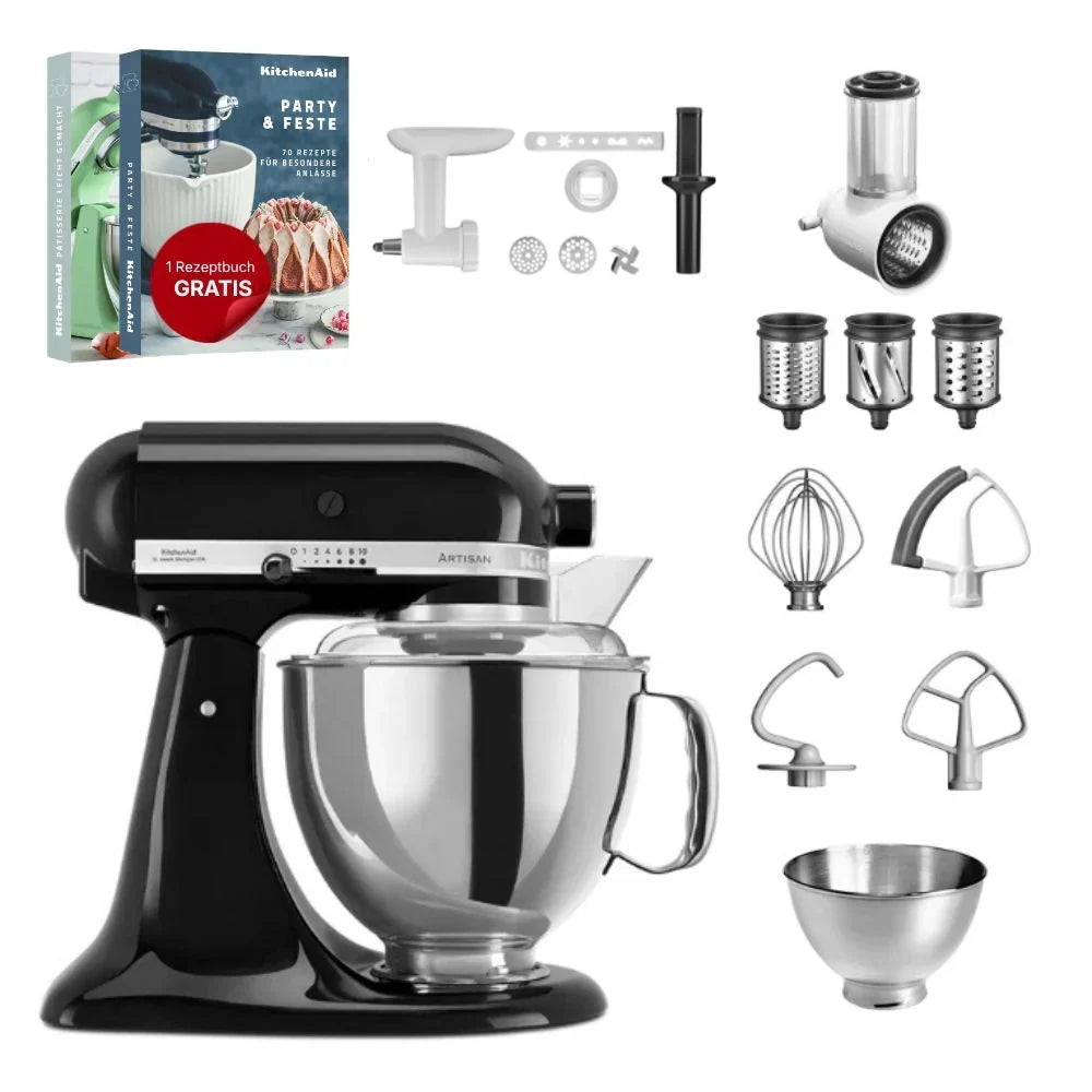 KitchenAid 4,8 L 5KSM175 Robot da cucina Artisan Set completo con tagliaverdure+tritacarne+accessorio per biscotti spritz