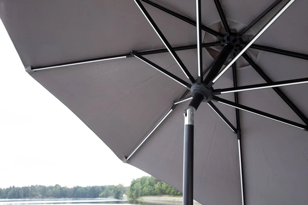 Ombrellone Lightning – Ø270 cm in nero o grigio a scelta