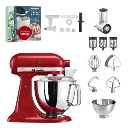 KitchenAid 4,8 L 5KSM175 Robot da cucina Artisan Set completo con tagliaverdure+tritacarne+accessorio per biscotti spritz