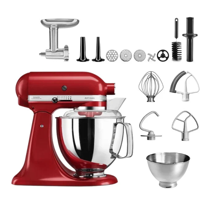 KitchenAid 4,8 L 5KSM175 Robot da cucina Artisan Meatlover con tritacarne interamente in metallo e accessorio per biscotti spritz