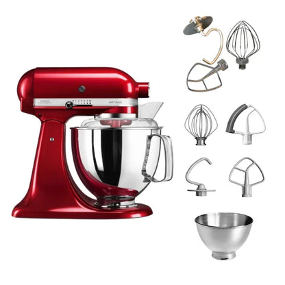 KitchenAid 4,8 L 5KSM175 Artisan Robot da cucina con fruste a filo e a gancio