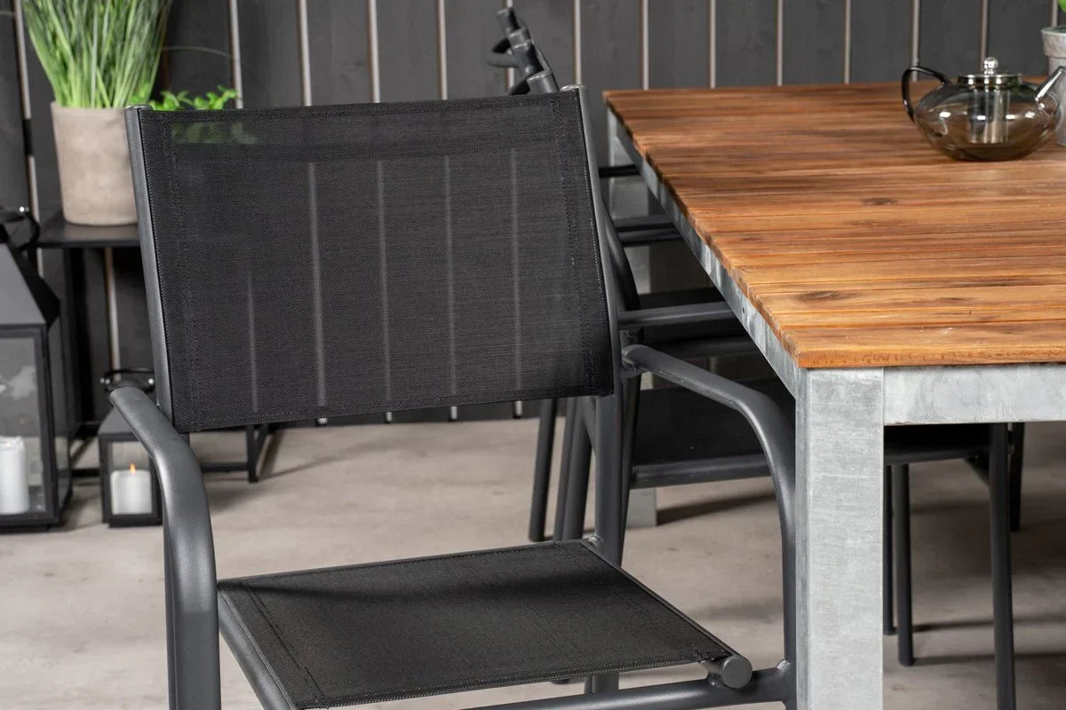 Set di 2 sedie da giardino Ira - elegante estetica nera in alluminio
