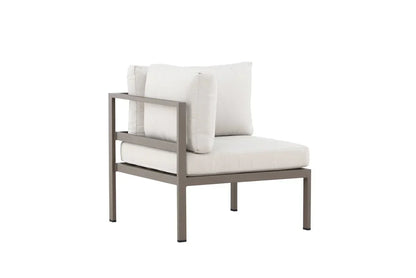 Modulo angolare panca da giardino Nero - In alluminio nero, marrone e beige