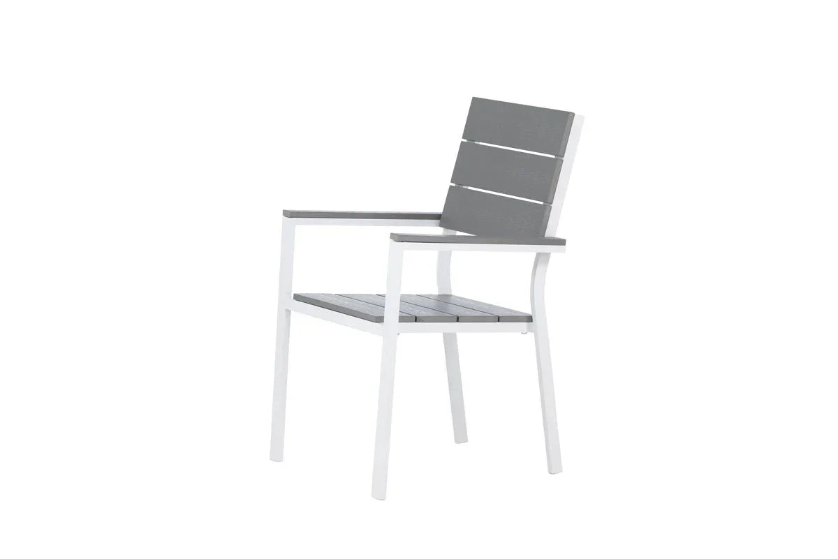 Set da 2 - Sedia da giardino Vita in bianco/grigio in alluminio e seduta in Aintwood