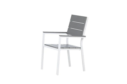 Set da 2 - Sedia da giardino Vita in bianco/grigio in alluminio e seduta in Aintwood