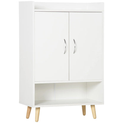 HOMCOM Scarpiera moderna con 2 ante e 4 ripiani per 12 paia di scarpe, ideale per ingresso, soggiorno, camera da letto 60x30x92 cm Bianco