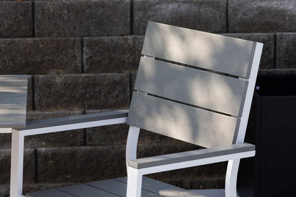 Set da 2 - Sedia da giardino Vita in bianco/grigio in alluminio e seduta in Aintwood
