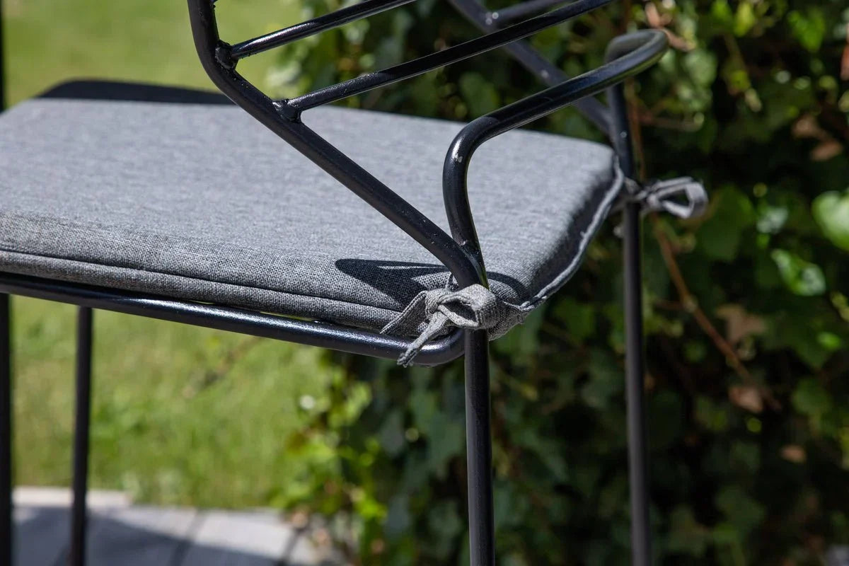Set da 4 - Sedia da giardino Como in metallo nero