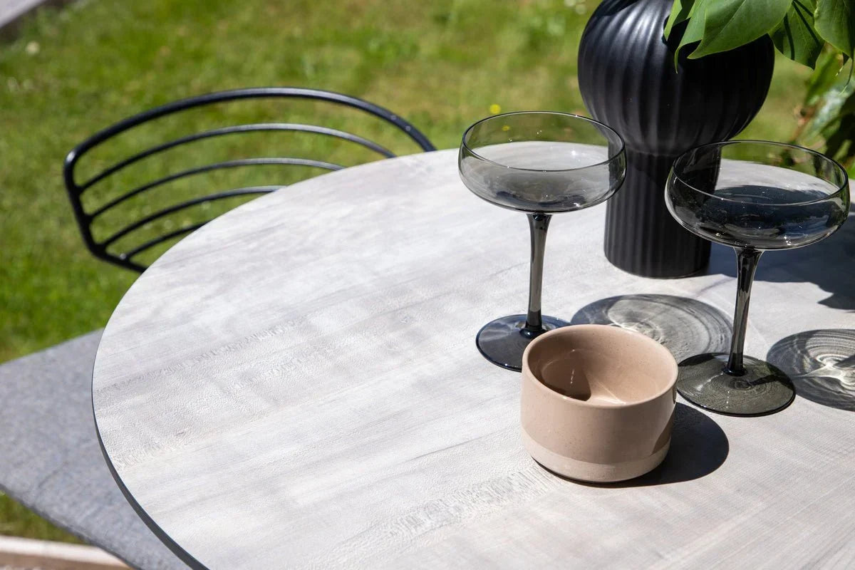 Set da 4 - Sedia da giardino Como in metallo nero