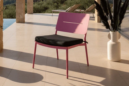 Set di 2 - Sedia da giardino Lia in acciaio rosa