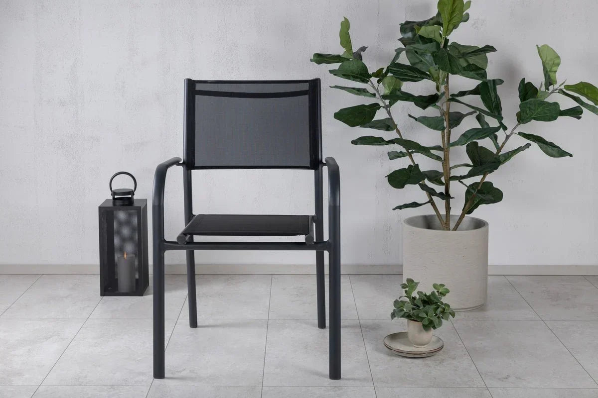 Set di 2 sedie da giardino Ira - elegante estetica nera in alluminio