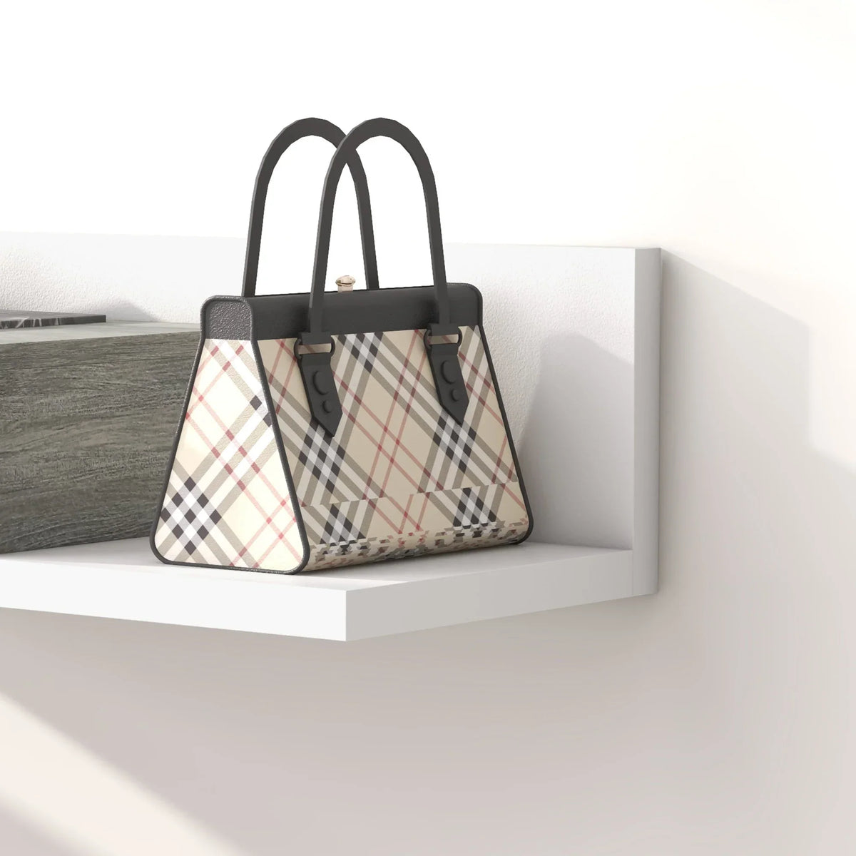HOMCOM Set da ingresso con specchio e cassetto, montaggio a parete, stile moderno 75x3,5x75 cm e 75x30,5x20 cm Grigio e Bianco