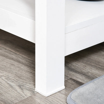HOMCOM Consolle da Ingresso con 2 Cassetti e Ripiano Inferiore, Tavolino da Divano con Struttura in Metallo in Stile Moderno, 105x40x76 cm, Bianco
