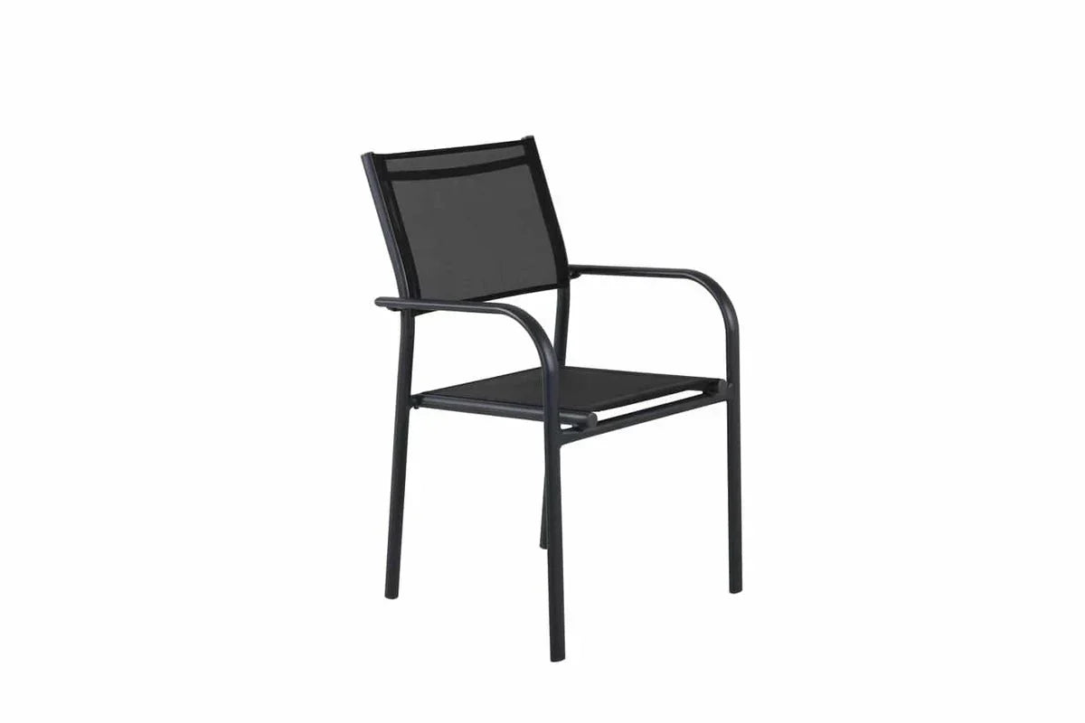 Set di 2 sedie da giardino Ira - elegante estetica nera in alluminio
