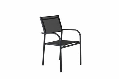 Set di 2 sedie da giardino Ira - elegante estetica nera in alluminio