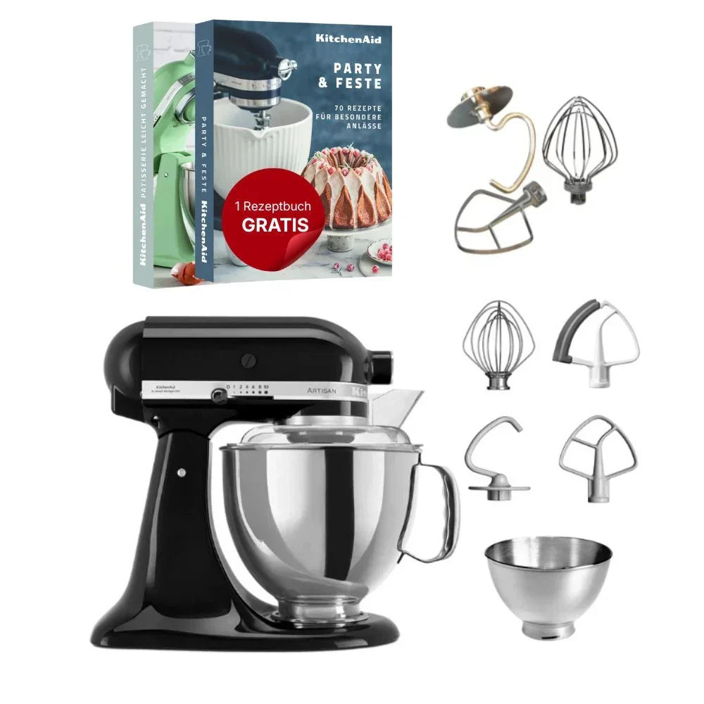 KitchenAid 4,8 L 5KSM175 Artisan Robot da cucina con fruste a filo e a gancio