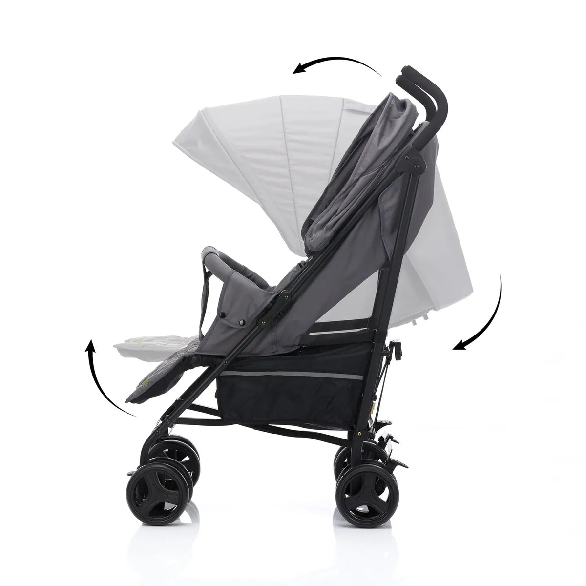 B-Ware Passeggino Little One Buggy Passeggino sportivo Tommi Grigio Funzione reclinabile Vano portaoggetti Imbracatura