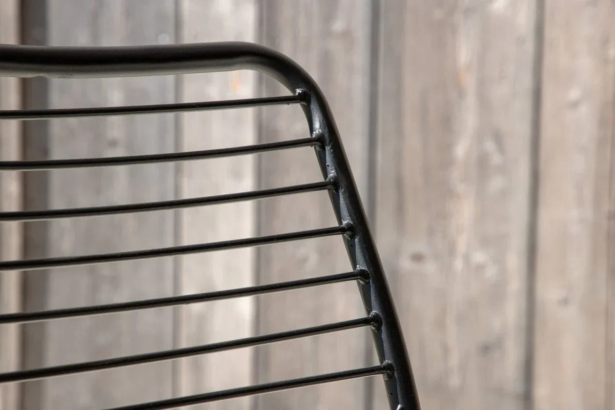 Set da 2 - Sedia da giardino Navi - sedia nera in acciaio con cuscino di seduta incluso