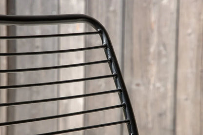 Set da 2 - Sedia da giardino Navi - sedia nera in acciaio con cuscino di seduta incluso