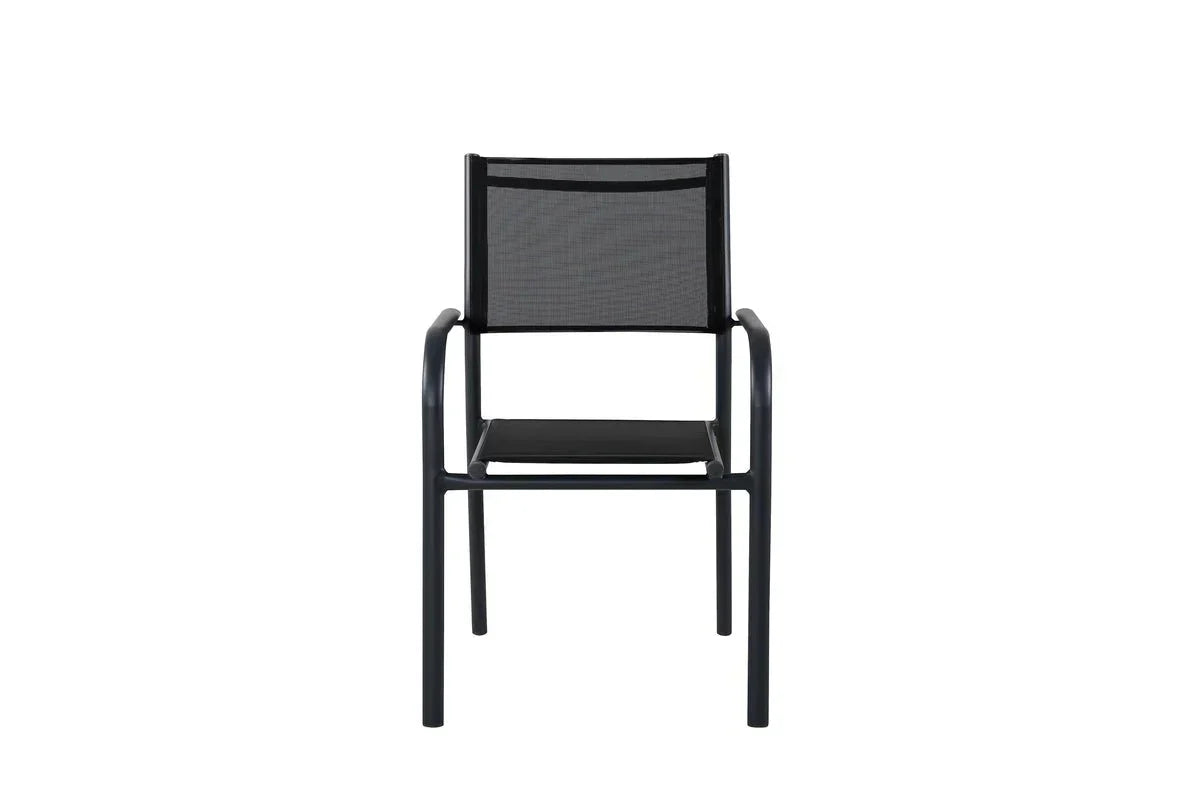 Set di 2 - Sedia da giardino Ronda in textilene e struttura in alluminio nero