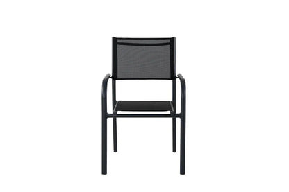 Set di 2 - Sedia da giardino Ronda in textilene e struttura in alluminio nero