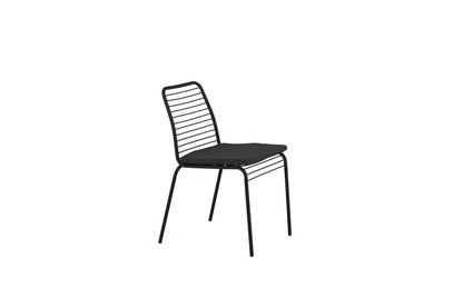 Set da 2 - Sedia da giardino Navi - sedia nera in acciaio con cuscino di seduta incluso