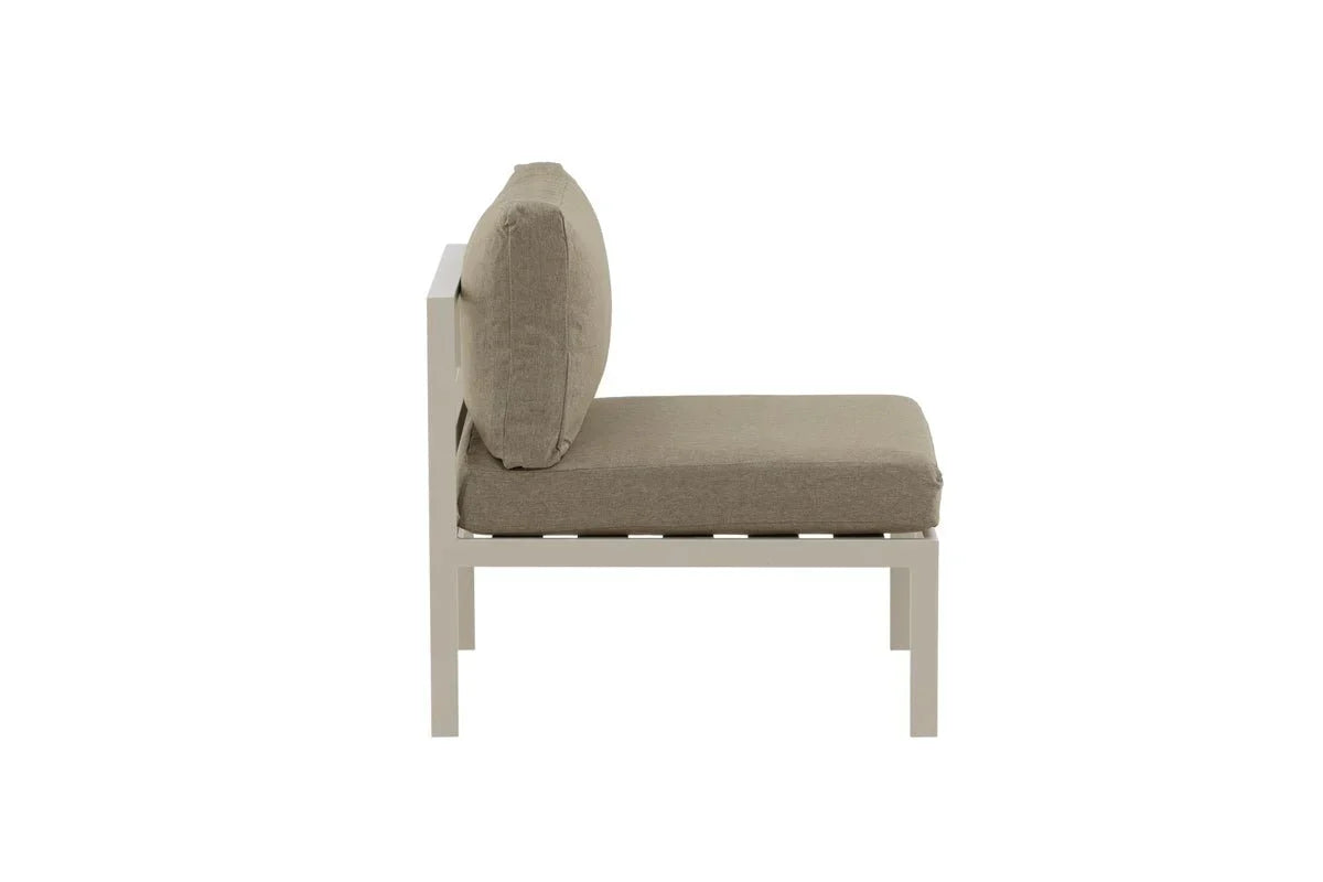Panca da giardino modulo Borelio - In alluminio beige o marrone