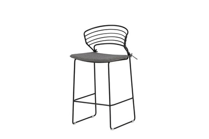 Set da 4 - Sedia da giardino Como in metallo nero