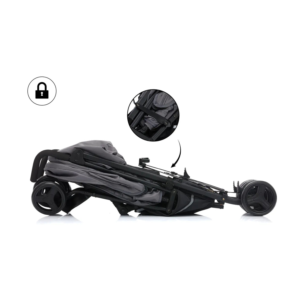 B-Ware Passeggino Little One Buggy Passeggino sportivo Tommi Grigio Funzione reclinabile Vano portaoggetti Imbracatura